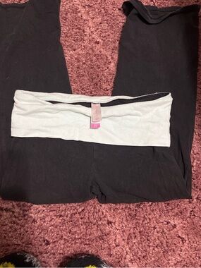 No Boundaries Black Athletic Fold-Over Waist Shorts with Light Gray Band